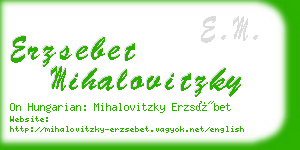 erzsebet mihalovitzky business card